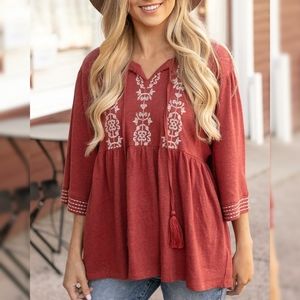 Grace & Lace Autumn Days Slub Knit Top